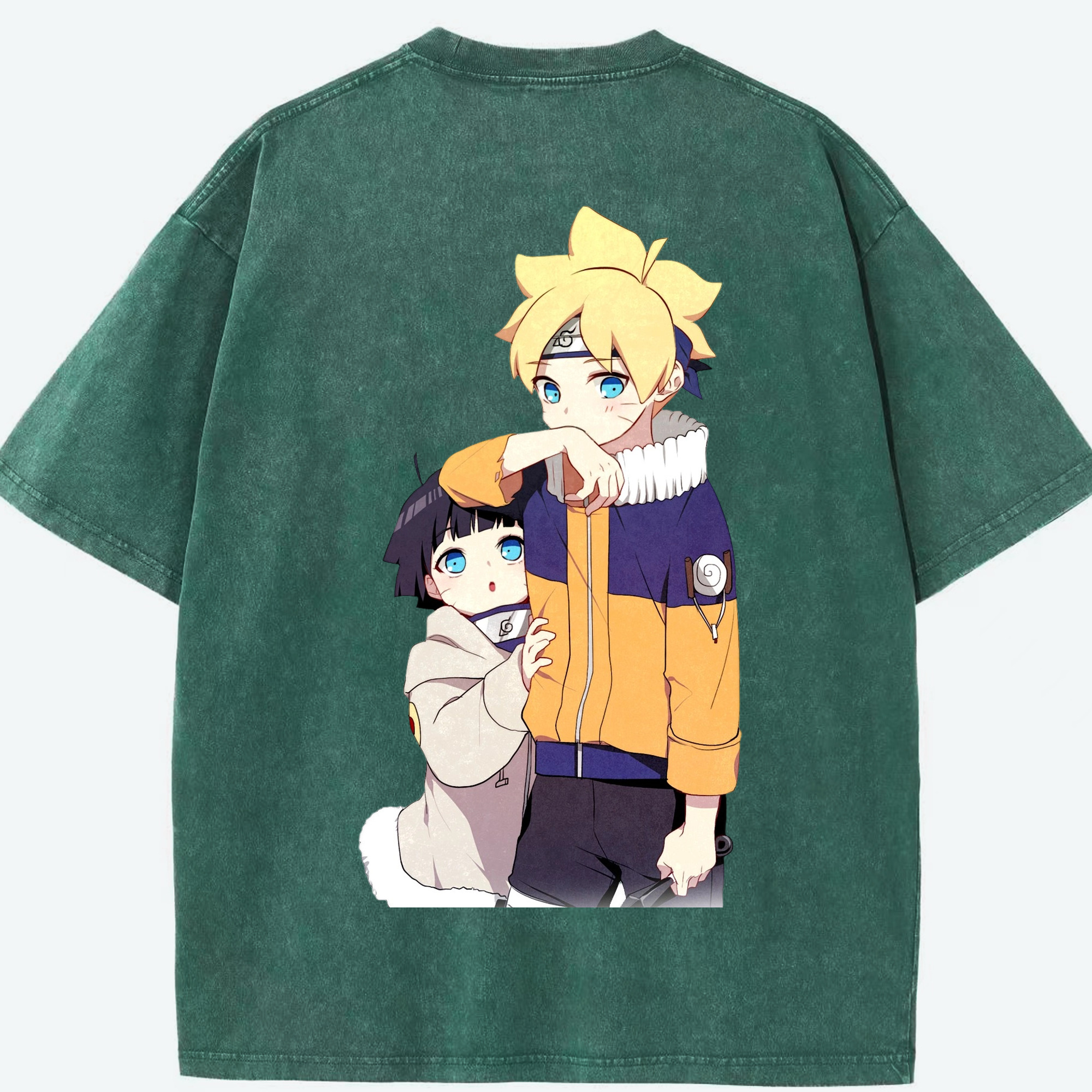 （画像用） NARUTO -ナルト- うずまき ボルト Uzumaki Boruto 綿100% ヴィンテージ風 半袖Tシャツ（背面プリント）